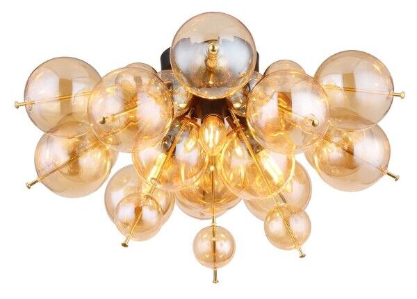 GLOBO 15633DA UDO stropní svítidlo D550mm 3xE14 černá matná, jantarová
