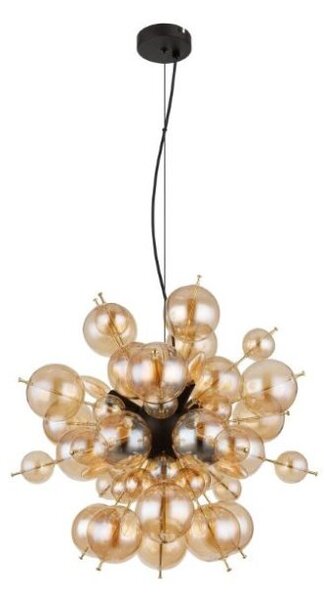 GLOBO 15633HA UDO závěsné svítidlo D550mm 6xE14 černá matná, jantarová