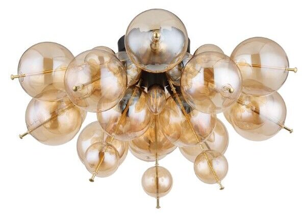 GLOBO 15633DA UDO stropní svítidlo D550mm 3xE14 černá matná, jantarová