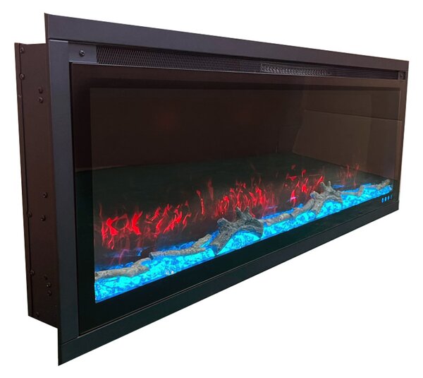 Elektrický krb moderní ElectricSun VERSALYS medium, nástěnný, podlahový nebo vestavný, se zvukovým efektem, s aplikací, 10 nastavení barev, Š153xV41cm