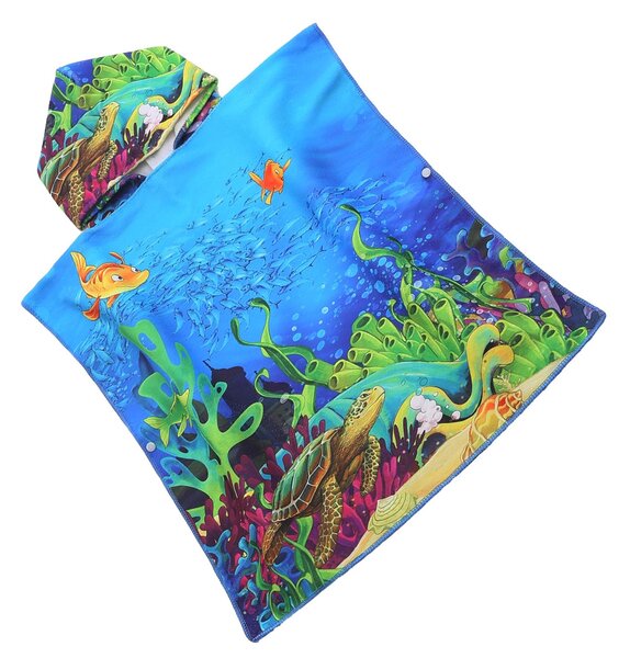 Dětské pončo LAGOON TREASURE barevné Rozměr: 60 x 120 cm