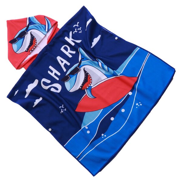 Dětské pončo SHARK modré Rozměr: 60 x 120 cm