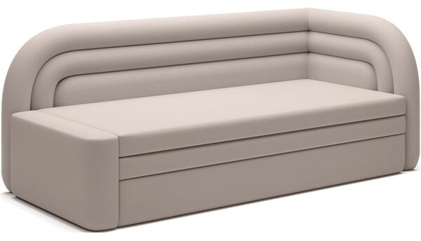 Béžová sametová rozkládací/s úložným prostorem pohovka pravý roh 223 cm Fabillo – ELTAP