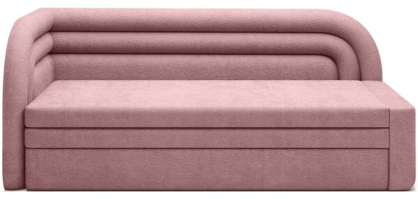 Růžová žinylková rozkládací/s úložným prostorem pohovka levý roh 223 cm Fabillo – ELTAP