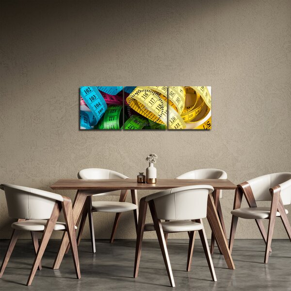 Obraz barevných metrů (s hodinami) (90x30 cm)