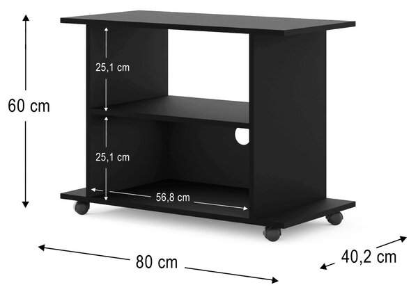 TV stolek/skříňka Yoga (černá). Akce -15%