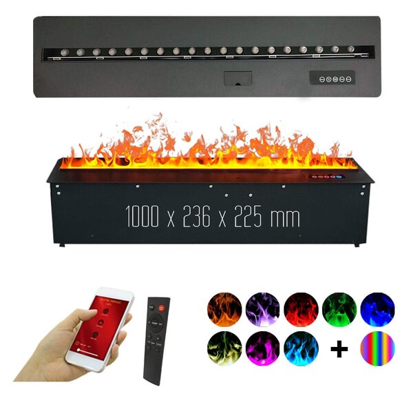 Krbové vložky s párou, ElectricSun MISTique střední, LED 8 barev, s aplikací, se zvukem, 100 cm