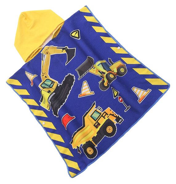 Dětské pončo LITTLE BUILDER modré Rozměr: 60 x 120 cm