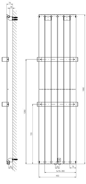 Sapho Sapho, COLONNA topné těleso 450x1800mm, bílá, IR141