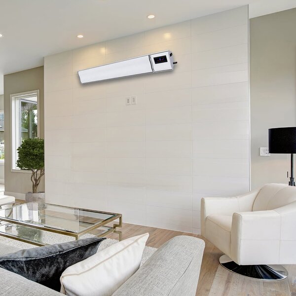 2800W a 1400W ElectricSun bílý infrazářič s termostatem, elektrický ohřívač pro montáž na stěnu a strop, s aplikací Smart Life, 180x15cm