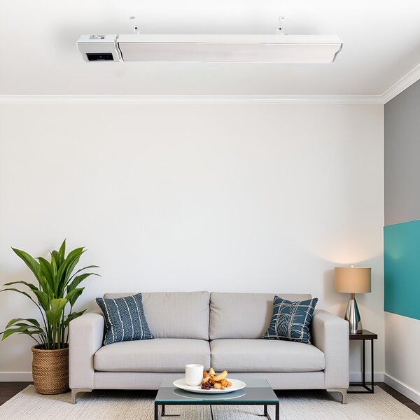 2800W a 1400W ElectricSun bílý infrazářič s termostatem, elektrický ohřívač pro montáž na stěnu a strop, s aplikací Smart Life, 180x15cm