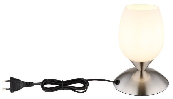 GLOBO 24007N KUWAITA dotyková stolní lampička V180mm 1xE14 matný nikl, opál ON/OFF