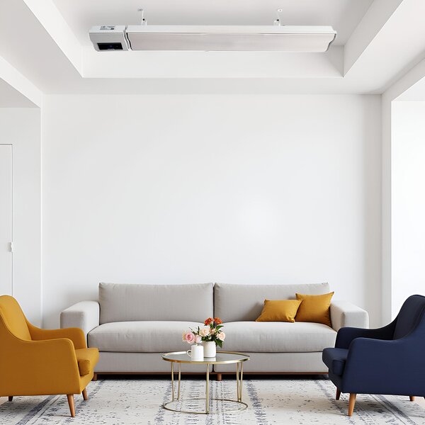 2800W a 1400W ElectricSun bílý infrazářič s termostatem, elektrický ohřívač pro montáž na stěnu a strop, s aplikací Smart Life, 180x15cm
