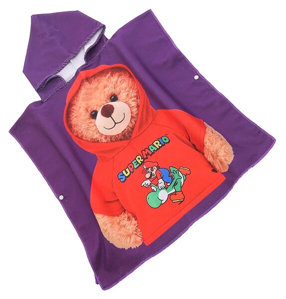 Dětské pončo TEDDY MARIO fialové Rozměr: 60 x 120 cm