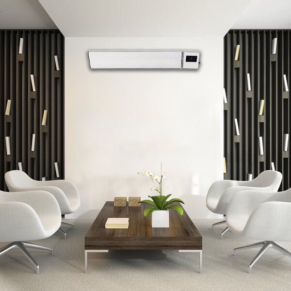 2800W a 1400W ElectricSun bílý infrazářič s termostatem, elektrický ohřívač pro montáž na stěnu a strop, s aplikací Smart Life, 180x15cm