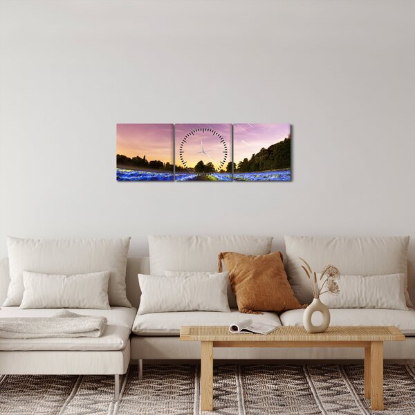 Obraz barevného pole (s hodinami) (90x30 cm)