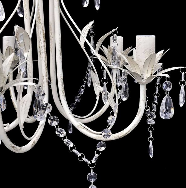 Elegantní, křišťálový lustr bílý na pět žárovek 240687