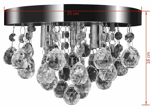 Visací stropní svítidlo křišťálový lustr chromový 240688