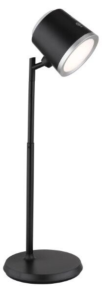 GLOBO 58454B MEEYA dotyková stolní lampička LED V446mm 6W/230lm 3000+4000+6500K černá, stříbrná, včetně baterie CR18650 1500mAh 3,7V, USB kabel