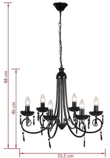Elegantní, křišťálový lustr na šest žárovek 240689