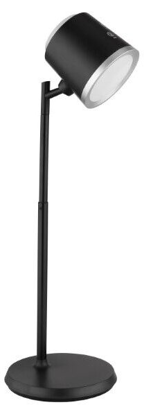 GLOBO 58454B MEEYA dotyková stolní lampička LED V446mm 6W/230lm 3000+4000+6500K černá, stříbrná, včetně baterie CR18650 1500mAh 3,7V, USB kabel