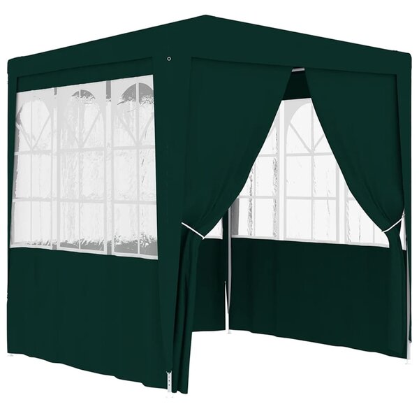Profesionální party stan s bočnicemi 2 x 2 m zelený 90 g/m²