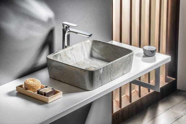 Sapho Sapho, DALMA keramické umyvadlo 48x13x38 cm, grigio, MM513