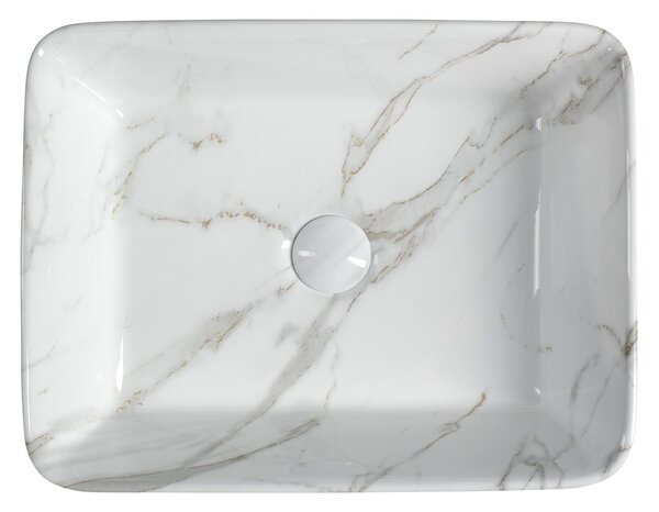 Sapho Sapho, DALMA keramické umyvadlo 48x13x38 cm, carrara, MM517