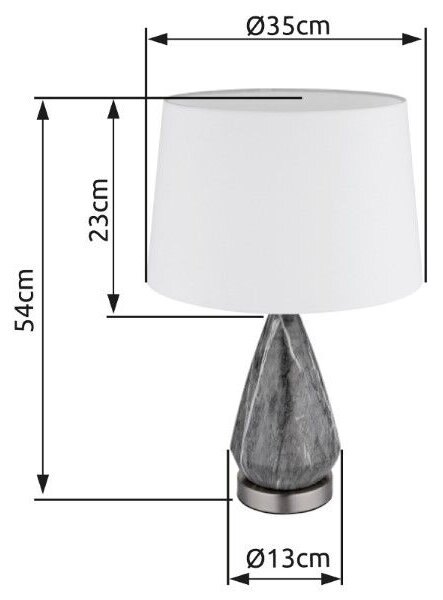 GLOBO 24147W KISA stolní lampa V540mm 1xE27 matný nikl, imitace mramoru, bílá