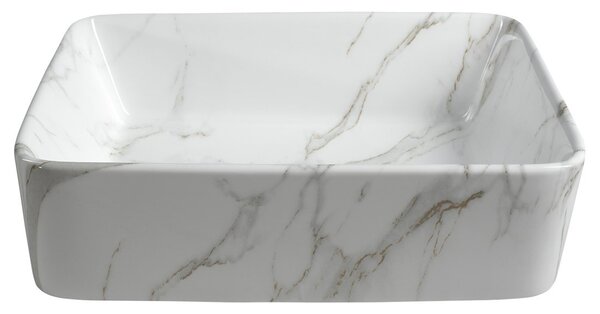 Sapho Sapho, DALMA keramické umyvadlo 48x13x38 cm, carrara, MM517