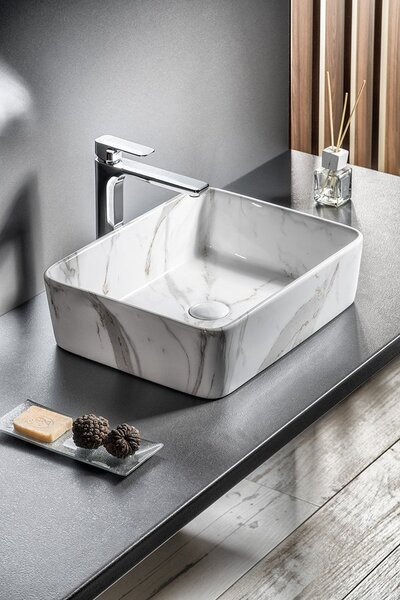 Sapho Sapho, DALMA keramické umyvadlo 48x13x38 cm, carrara, MM517