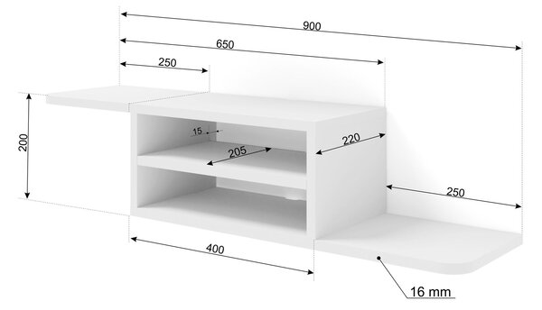 TV stolek/skříňka Decal (bílá). Akce -19%