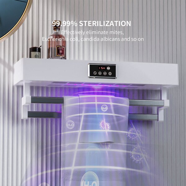 Sušák ručníků s UV sterilizátorem ElectricSun Standard Grey, 450 W, do koupelny nebo kuchyně, nástěnný, 60 cm