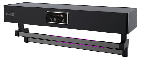 Sušák ručníků s UV sterilizátorem ElectricSun Standard Black, 450 W, do koupelny nebo kuchyně, nástěnný, 60 cm