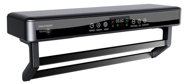 Sušák ručníků s UV sterilizátorem ElectricSun PREMIUM Black, 450 W, do koupelny nebo kuchyně, nástěnný, 60 cm
