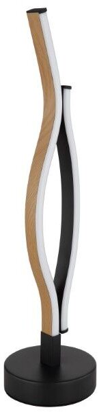 GLOBO 67206TW GERONIMO stolní lampička V470mm LED 12W/480lm 3000K matná černá, imitace dřeva