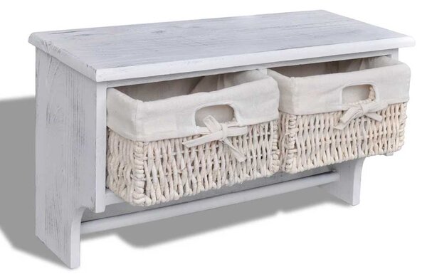 Nástěnná police bílá 60 x 23,5 x 33 cm dřevo pavlovnie 240792