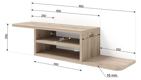 TV stolek/skříňka Decal (dub sonoma). Akce -19%