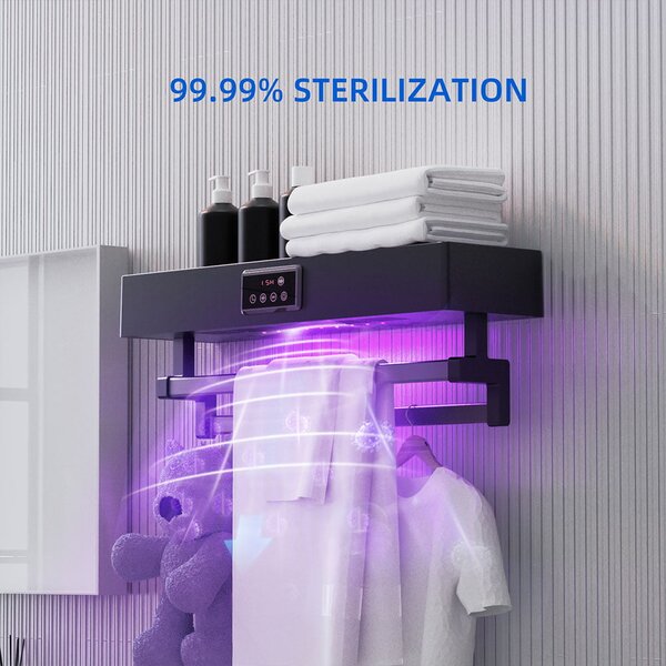 Sušák ručníků s UV sterilizátorem ElectricSun Standard Grey, 450 W, do koupelny nebo kuchyně, nástěnný, 60 cm