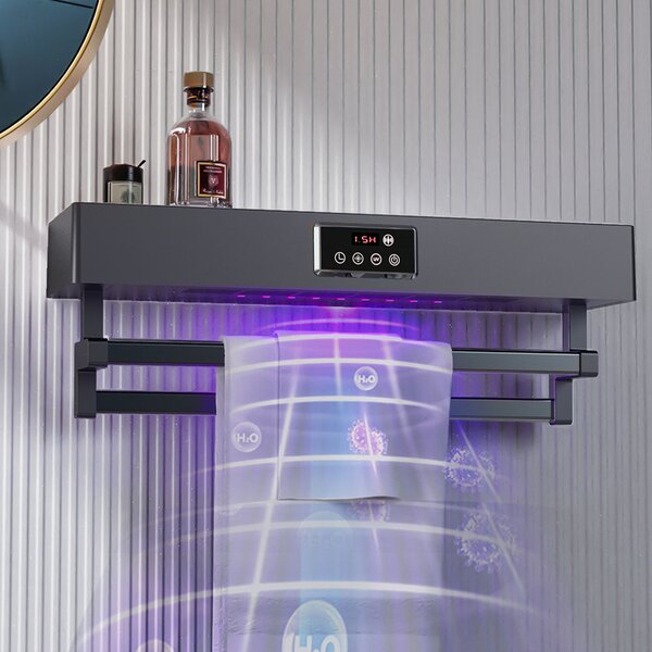 Sušák ručníků s UV sterilizátorem ElectricSun Standard Grey, 450 W, do koupelny nebo kuchyně, nástěnný, 60 cm