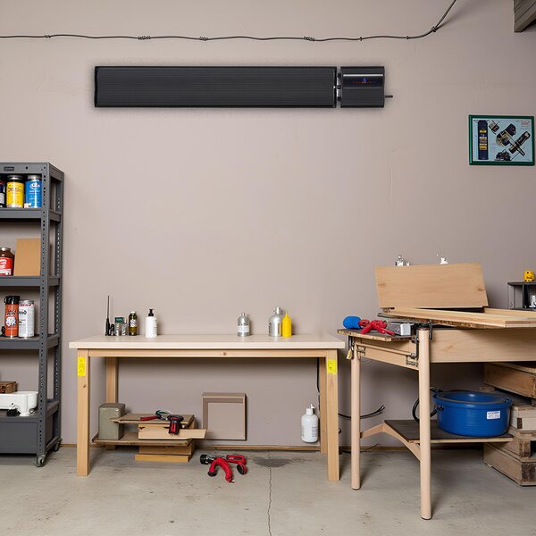 2800W a 1400W ElectricSun černý infrazářič s termostatem, elektrický ohřívač pro montáž na stěnu a strop, s aplikací Smart Life, 180x15cm