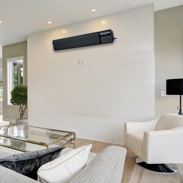 2800W a 1400W ElectricSun černý infrazářič s termostatem, elektrický ohřívač pro montáž na stěnu a strop, s aplikací Smart Life, 180x15cm