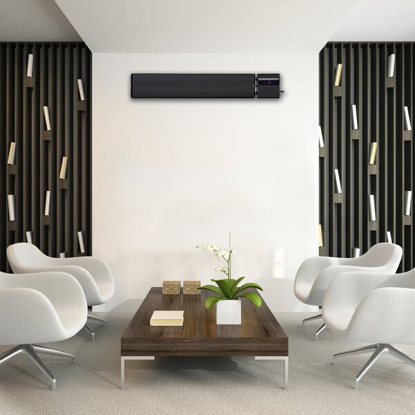 2800W a 1400W ElectricSun černý infrazářič s termostatem, elektrický ohřívač pro montáž na stěnu a strop, s aplikací Smart Life, 180x15cm