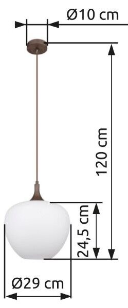GLOBO 15548H1C MAXY závěsné svítidlo D290mm 1xE27 kávová, bílá