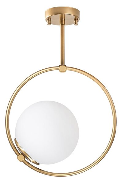 Bílé/v mosazné barvě stropní svítidlo se skleněným stínidlem 39x26 cm Dolunay – Opviq lights