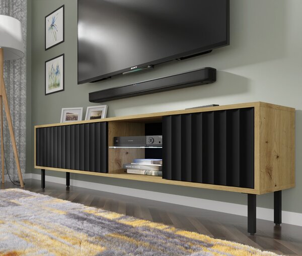 TV stolek/skříňka 156 Vinear (dub artisan + černá)