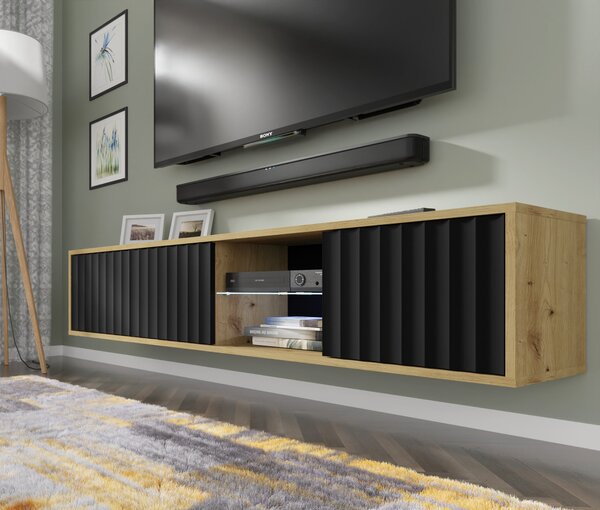 TV stolek/skříňka 156 Vinear (dub artisan + černá)