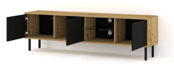 TV stolek/skříňka 156 Vinear (dub artisan + černá)