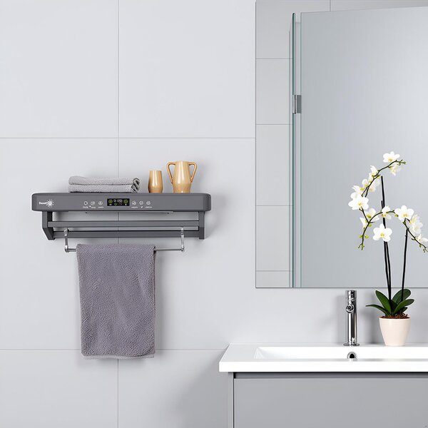 Sušák ručníků s UV sterilizátorem ElectricSun PREMIUM Grey, 450 W, do koupelny nebo kuchyně, nástěnný, 60 cm