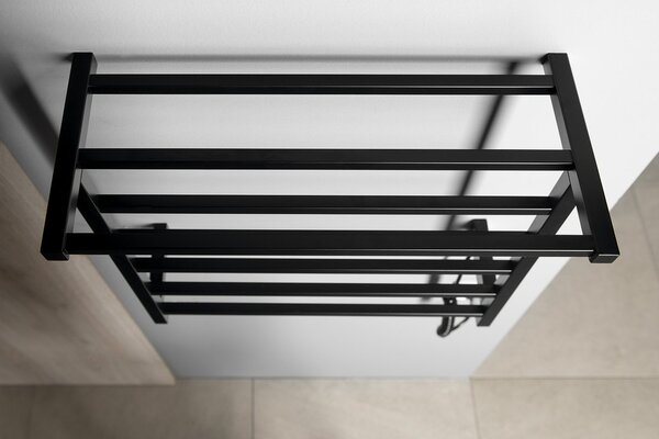 Sapho Sapho, ELZOR Elektrický sušák ručníků 500x470mm, 60W, černá matná, EB510